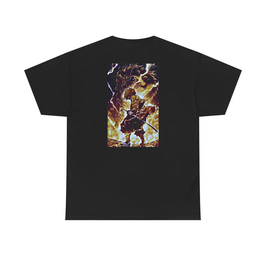 Fierce Warrior Graphic Tee | Unisex Heavy Cotton T-Shirt, Cool Gift for Anime Lovers, Casual Wear, Gamer Apparel, Unique Fashion Statement